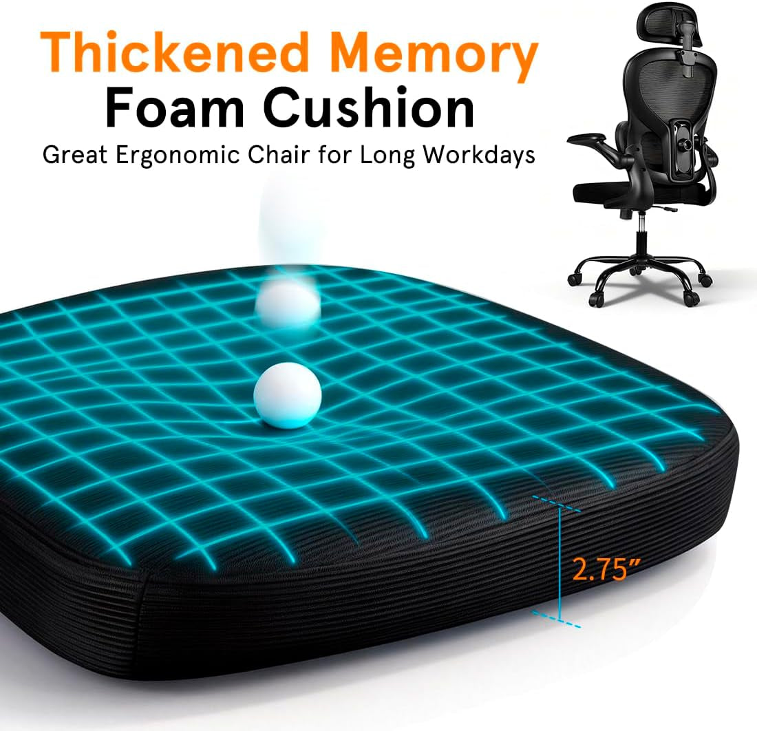 Office Chair, Desk Chair Comfy Computer Chair Ergonomic Mesh Office Chair | Breathable Material , Removable Back Support , Adjustable Height , Adjustable Headrest
