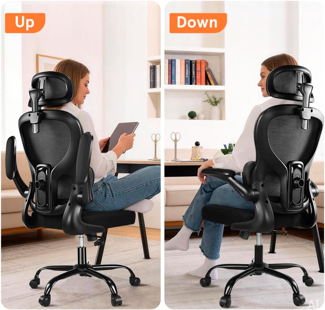 Office Chair, Desk Chair Comfy Computer Chair Ergonomic Mesh Office Chair | Breathable Material , Removable Back Support , Adjustable Height , Adjustable Headrest