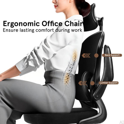 Office Chair, Desk Chair Comfy Computer Chair Ergonomic Mesh Office Chair | Breathable Material , Removable Back Support , Adjustable Height , Adjustable Headrest