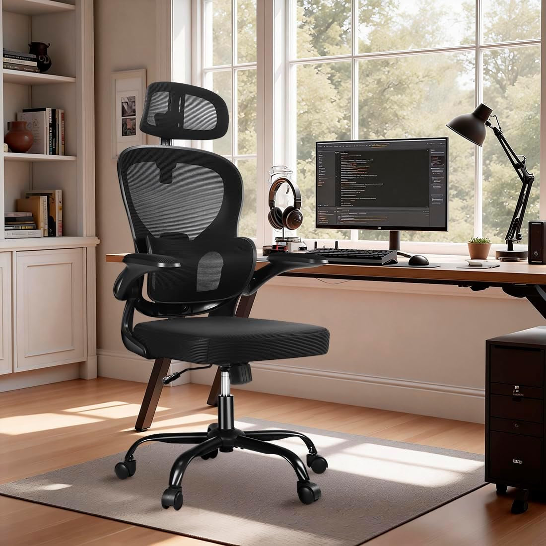 Office Chair, Desk Chair Comfy Computer Chair Ergonomic Mesh Office Chair | Breathable Material , Removable Back Support , Adjustable Height , Adjustable Headrest