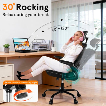 Office Chair, Desk Chair Comfy Computer Chair Ergonomic Mesh Office Chair | Breathable Material , Removable Back Support , Adjustable Height , Adjustable Headrest